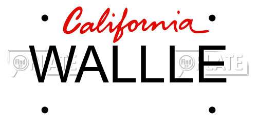 WALLLE California License Plate