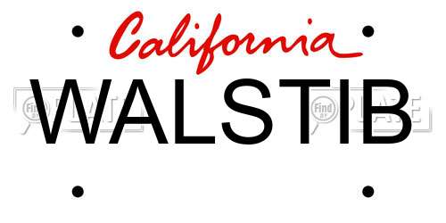 WALSTIB California License Plate