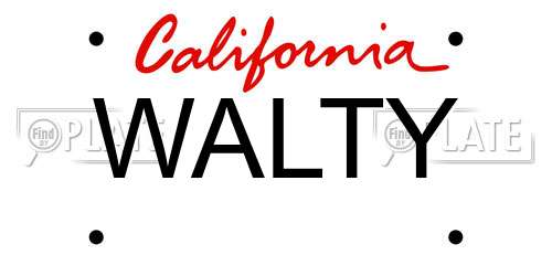 WALTY California License Plate