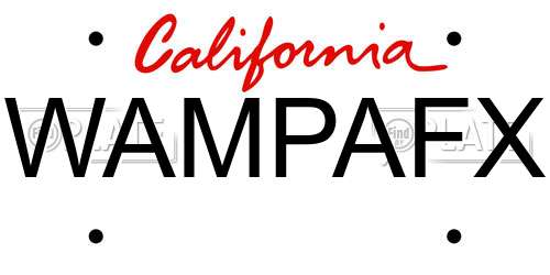 WAMPAFX California License Plate