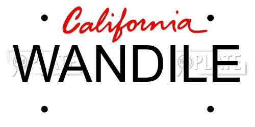 WANDILE California License Plate