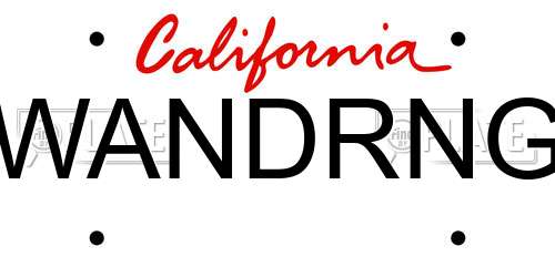 WANDRNG California License Plate