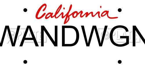 WANDWGN California License Plate