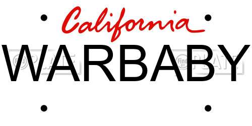 WARBABY California License Plate