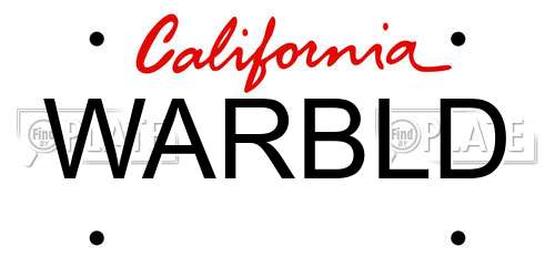 WARBLD California License Plate