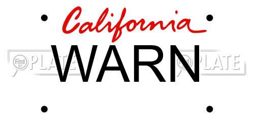 WARN California License Plate