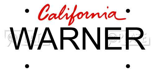 WARNER California License Plate