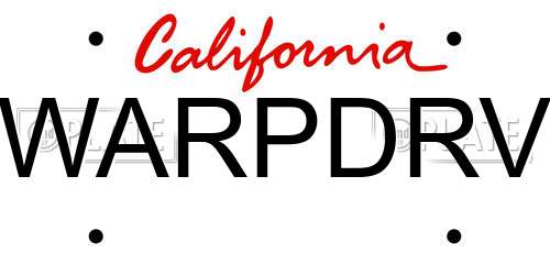 WARPDRV California License Plate