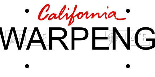 WARPENG California License Plate