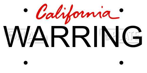 WARRING California License Plate