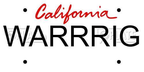 WARRRIG California License Plate