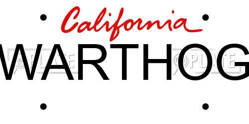 WARTHOG California License Plate
