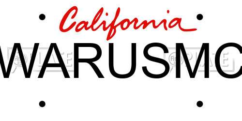 WARUSMC California License Plate