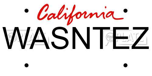 WASNTEZ California License Plate
