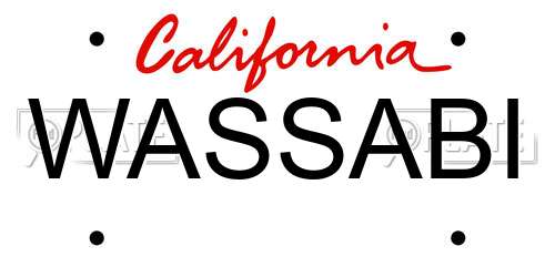 WASSABI California License Plate