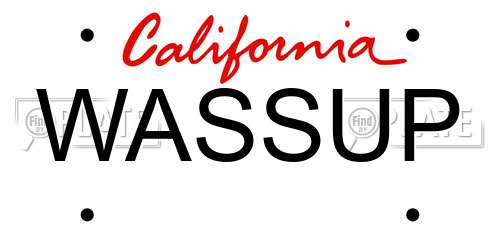 WASSUP California License Plate
