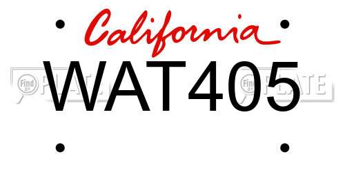WAT405 California License Plate