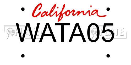 WATA05 California License Plate