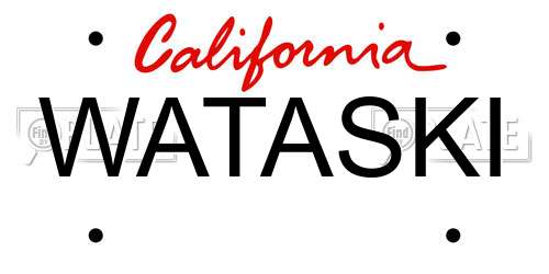 WATASKI California License Plate
