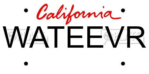 WATEEVR California License Plate