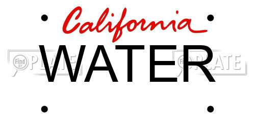 WATER California License Plate