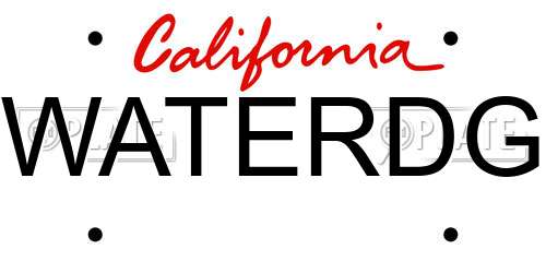 WATERDG California License Plate