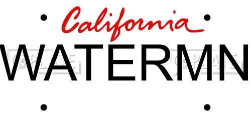 WATERMN California License Plate