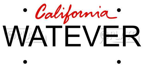 WATEVER California License Plate