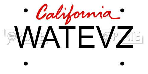 WATEVZ California License Plate