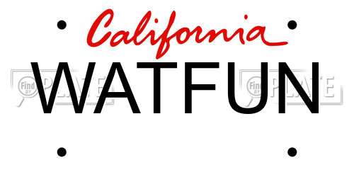 WATFUN California License Plate