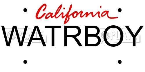 WATRBOY California License Plate