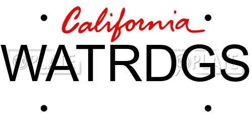 WATRDGS California License Plate
