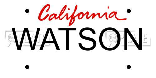 WATSON California License Plate