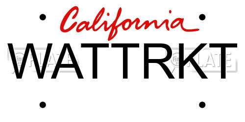 WATTRKT California License Plate