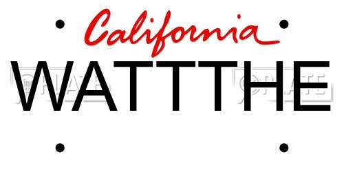 WATTTHE California License Plate