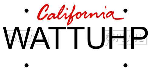 WATTUHP California License Plate