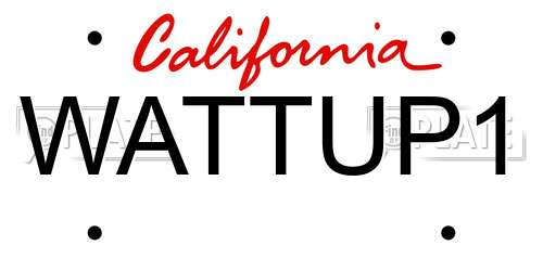 WATTUP1 California License Plate