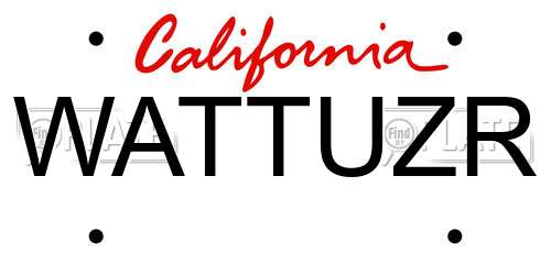 WATTUZR California License Plate