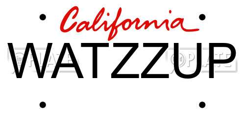 WATZZUP California License Plate
