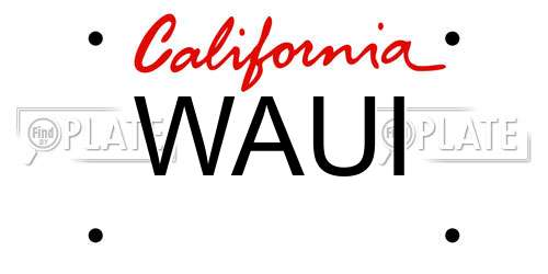WAUI California License Plate