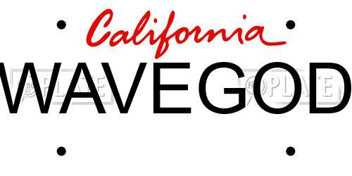 WAVEGOD California License Plate