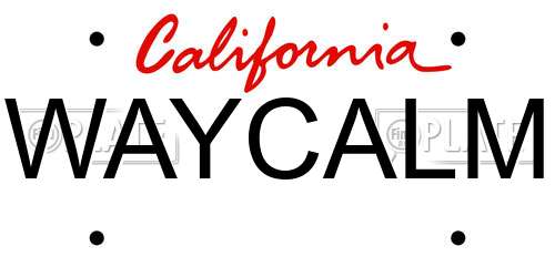 WAYCALM California License Plate