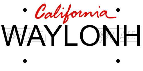 WAYLONH California License Plate