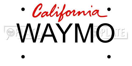 WAYMO California License Plate