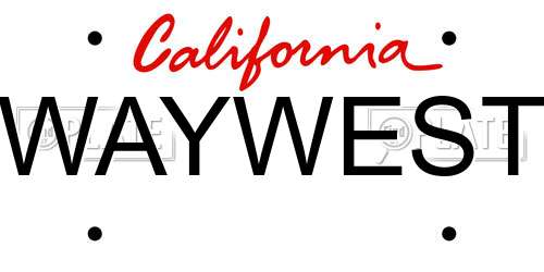 WAYWEST California License Plate