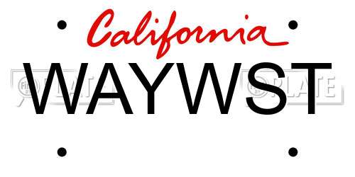 WAYWST California License Plate