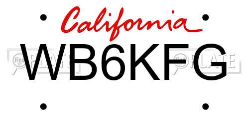 WB6KFG California License Plate