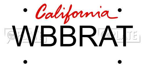 WBBRAT California License Plate