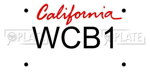 WCB1 California License Plate