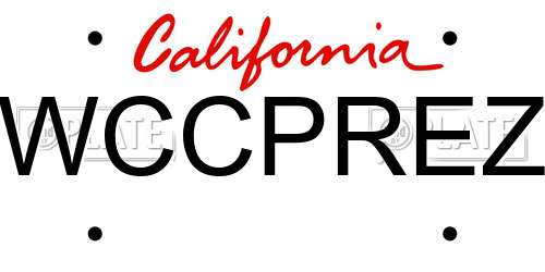 WCCPREZ California License Plate